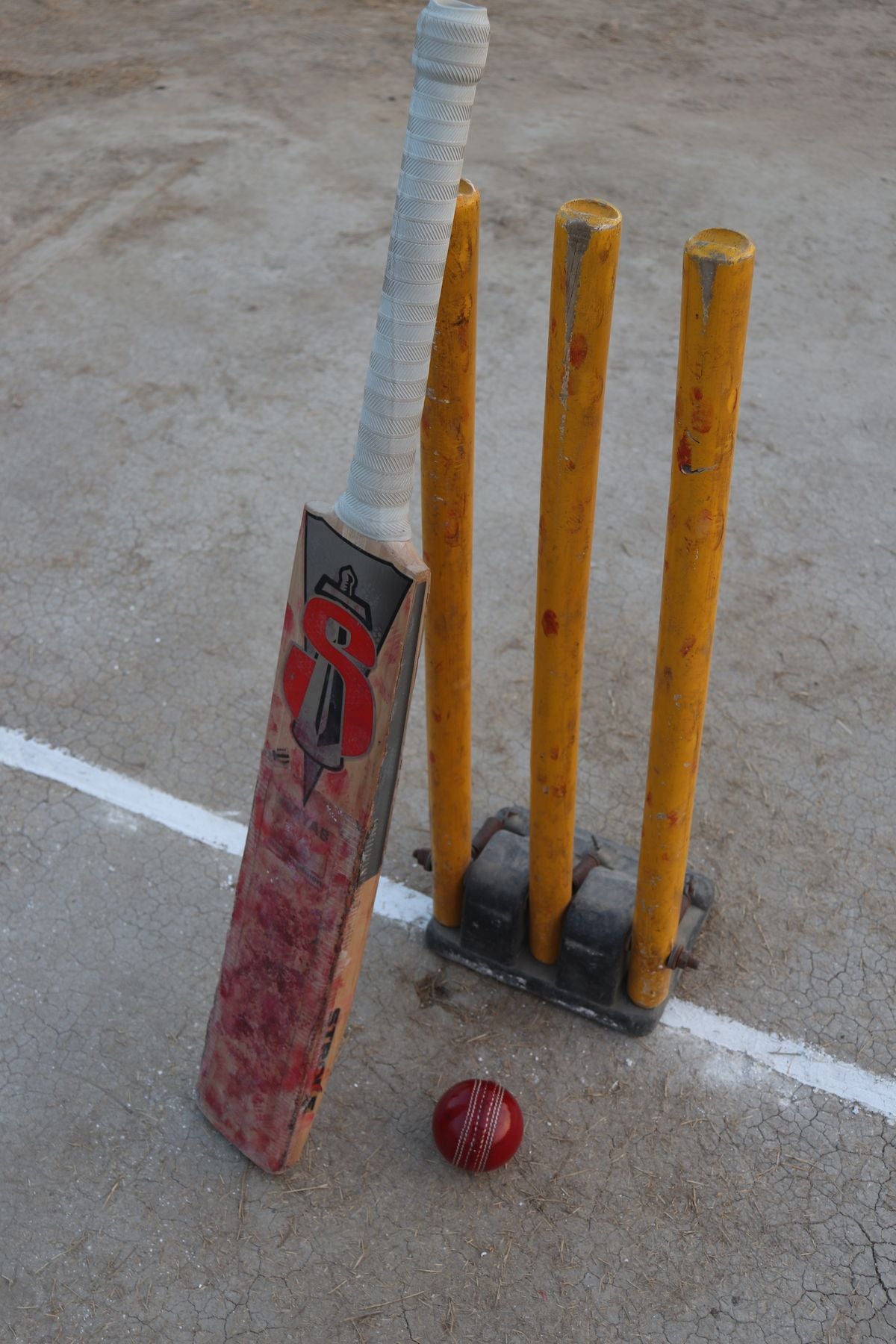 Cricket bat and ball